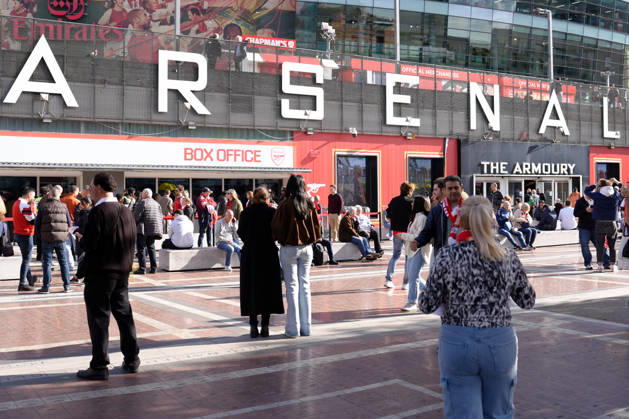 10th October 2026; Emirates Stadium, London, England; Premier League Football, Arsenal versus Leeds United; A general view of supporters outside the Emirates stadium prior to the kick-off TomxMajor