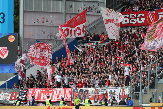 October 10, 2026 Soccer 2. Bundesliga SV Darmstadt 98 vs. Energie Cottbus, Energie Cottbus fans Copyright: HMBxMedia JoaquimxFerreira