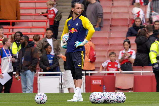 RECORD DATE NOT STATED 10th October 2026; Emirates Stadium, London, England; Premier League Football, Arsenal versus Leeds United; James Trafford of Leeds United warming up prior to kick-off TomxMajor