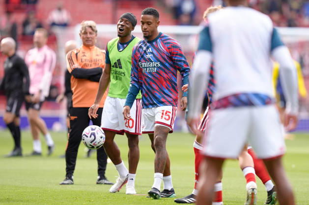 RECORD DATE NOT STATED 10th October 2026; Emirates Stadium, London, England; Premier League Football, Arsenal versus Leeds United; Noni Madueke of Arsenal smiling in warm ups TomxMajor
