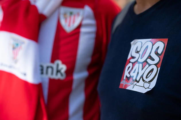 ESP LaLiga EA Sports Rayo Vallecano vs. Athletic Club SOS Rayo stickers during the LaLiga EA Sports match between Rayo Vallecano and Athletic Club, played at Vallecas Stadium in Madrid on October 10, 2026, in Spain. Spanish Soccer Copyright: xAgenciaxLOFx