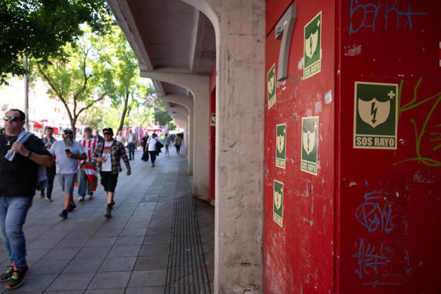 ESP LaLiga EA Sports Rayo Vallecano vs. Athletic Club SOS Rayo stickers placed around the Rayo Vallecano stadium during the LaLiga EA Sports match between Rayo Vallecano and Athletic Club, played at Vallecas Stadium in Madrid on October 10, 2026, in Spain. Spain Soccer Copyright: xAgenciaxLOFx
