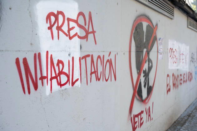 ESP LaLiga EA Sports Rayo Vallecano vs. Athletic Club: A message calling for the resignation of Raúl Martín Presa, the president of Rayo Vallecano, during the LaLiga EA Sports match between Rayo Vallecano and Athletic Club played at Vallecas Stadium in Madrid on October 10, 2026, in Spain. Spanish Soccer Copyright: xAgenciaxLOFx