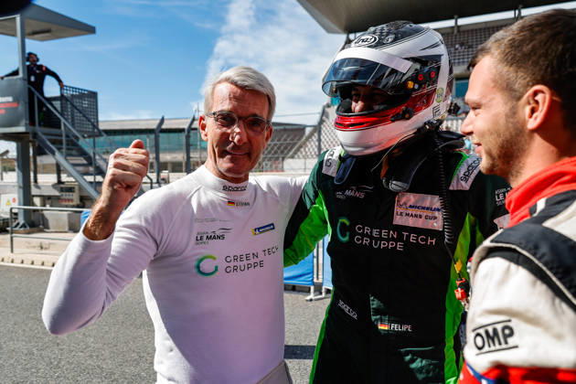 AUTO - MLC 2026 - PORTIMAO 71 AUST Stefan (ger), FERNANDEZ-LASER Felipe (ger), Rinaldi Racing, Ligier JS P325 - Toyota, LMP3 Pro Am, portrait podium, portrait celebration during the 6th round of the 2026 Michelin Le Mans Cup on the Autodromo Internacional do Algarve from October 8 to 10, 2026 in Portimao, Portugal - PortimaoPortugal Copyright: xPauloxMariax