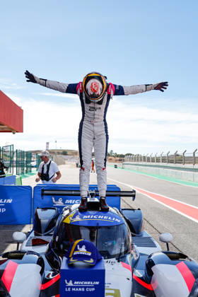 AUTO - MLC 2026 - PORTIMAO PEUGEOT Enzo (fra), R-ace GP, Duqueine D09 - Toyota, LMP3, portrait podium, portrait celebration during the 6th round of the 2026 Michelin Le Mans Cup on the Autodromo Internacional do Algarve from October 8 to 10, 2026 in Portimao, Portugal - PortimaoPortugal  Copyright: xPauloxMariax
