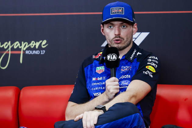 F1 - SINGAPORE GRAND PRIX 2026 Post Sprint Race, press conference, PK, Pressekonferenz VERSTAPPEN Max (nld), Red Bull Racing Ford RB22, portrait during the 2026 Formula 1 Singapore Grand Prix, 17th round of the 2026 Formula One World Championship, WM, Weltmeisterschaft from October 9 to 11, 2026 on the Marina Bay Street Circuit, in Singapore, Singapore - SingaporeSingapore Copyright: xJulienxDelfossex
