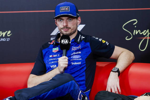 F1 - SINGAPORE GRAND PRIX 2026 Post Sprint Race, press conference, PK, Pressekonferenz VERSTAPPEN Max (nld), Red Bull Racing Ford RB22, portrait during the 2026 Formula 1 Singapore Grand Prix, 17th round of the 2026 Formula One World Championship, WM, Weltmeisterschaft from October 9 to 11, 2026 on the Marina Bay Street Circuit, in Singapore, Singapore - SingaporeSingapore Copyright: xJulienxDelfossex