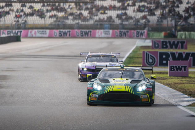 October 10, 2026, GER, Motorsports, ADAC DTM, 2026 Season, Hockenheimring, Nicki Thiim (Denmark), Comtoyou Racing, Aston Martin Vantage GT3, No. 007, ahead of Finn Wiebelhaus (Germany), Haupt Racing Team (HRT), Ford Mustang GT3, No. 64, at the DTM Final Weekend at the Hockenheimring, Hockenheim, Hockenheimring, Baden-Württemberg, Germany Copyright: xnordphotoxGmbHx xKnabx