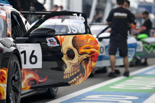 October 10, 2026, Singapore, Tamilnadu, Singapore: Porsche Carerra cars in the pit lane before qualifying Saturday 10th October , Singapore Grand Prix 2026, Marina Bay Street Circuit. Singapore Singapore - ZUMAc251 20261010_znp_c251_002 Copyright: xVikramxChandrasekarx