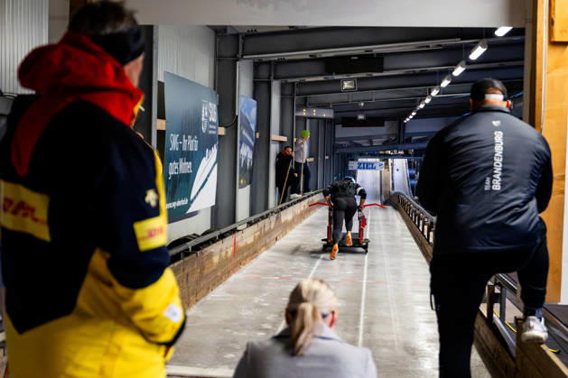 October 10, 2026, GER, Bobsleigh, Season 26–27, Women, Central Performance Test in Bobsleigh: Push Test. As is tradition, the German bobsleigh pilots and their pushers gathered in Oberhof for a showdown. 98559 Oberhof LOTTO Thuringia EISARENA Oberhof Training Hall Start Facility Thuringia Germany