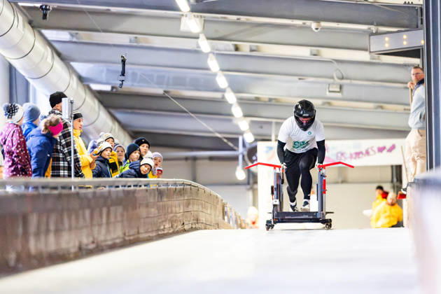 October 10, 2026, GER, Bobsleigh, Season 26–27, Men, Central Performance Test in Bobsleigh: Push Test. Traditionally, German bobsled pilots and their pushers have gathered in Oberhof for a test of strength. 98559 Oberhof LOTTO Thuringia EISARENA Oberhof Training Hall Start Facility Thuringia Germany