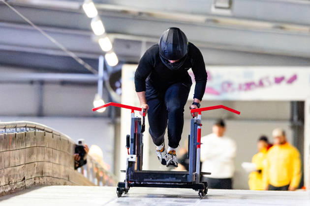 October 10, 2026, GER, Bobsleigh, Season 26–27, Men, Central Performance Test in Bobsleigh: Push Test. Traditionally, German bobsled pilots and their pushers have gathered in Oberhof for a test of strength. 98559 Oberhof LOTTO Thuringia EISARENA Oberhof Training Hall Start Facility Thuringia Germany