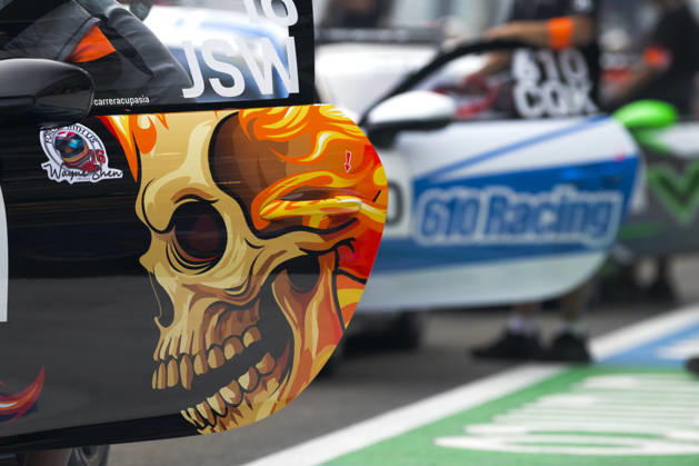 October 10, 2026, Singapore, Tamilnadu, Singapore: Porsche Carerra cars in the pit lane before qualifying Saturday 10th October , Singapore Grand Prix 2026, Marina Bay Street Circuit. Formula 1: Singapore Grand Prix 2026  - ZUMAc251 20261010_znp_c251_023 Copyright: xVikramxChandrasekarx