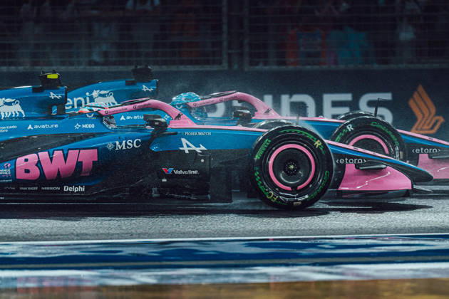 Formula 1 Singapore Airlines Singapore Grand Prix 10Pierre Gasly (BWT Alpine F1 Team, 10) 43Franco Colapinto (BWT Alpine F1 Team, 43) in Sprint Race at the Formula 1 Singapore Airlines Singapore Grand Prix 2026 10 10 2026 Copyright: xTomxBaigentx