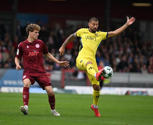 October 10, 2026, xophax, Soccer 3rd Division, Fortuna Cologne vs. Saarbrücken, Seymour Fünger (SC Fortuna Cologne, left) and Kai Brinker (Saarbrücken, right), Cologne