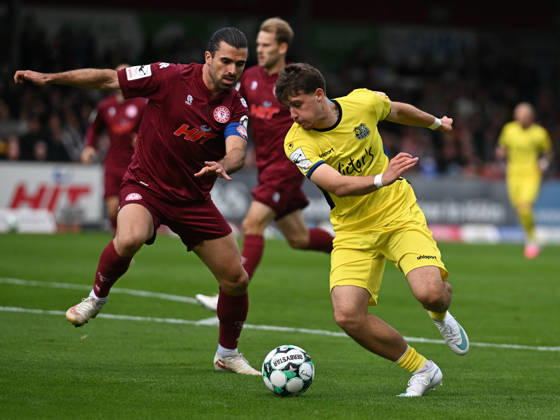 October 10, 2026, xophax, Soccer 3rd Division, Fortuna Cologne vs. Saarbrücken: David Haider Kamm Al Azzawe (SC Fortuna Cologne), left, and Alexander Staff, right (Saarbrücken vs. Cologne)