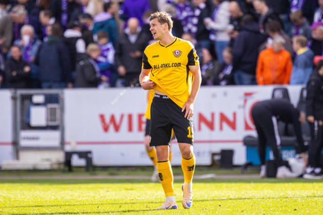 Alexander Rossipal of SG Dynamo Dresden, 19, reacts with disappointment after the 1-1 draw GER, VfL Osnabrück vs. SG Dynamo Dresden, Soccer, 2. Bundesliga, Matchday 7, 2026–2027 season, October 10, 2026 DFL regulations prohibit any use of photographs as image sequences and or quasi-video GER, VfL Osnabrück vs. SG Dynamo Dresden, soccer, 2. Bundesliga, Matchday 7, 2026–2027 season, October 10, 2026, Osnabrück Copyright: xEibner-Pressefoto JanxRollingerx EP_JSK