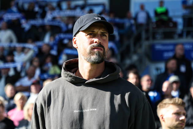 Coach Sandro Wagner, Hannover 96, 2nd Bundesliga, 2026–2027 Season, 1. FC Magdeburg vs. Hannover 96 at the Avnet Arena in Magdeburg; soccer, man, men, Germany, October 10, 2026