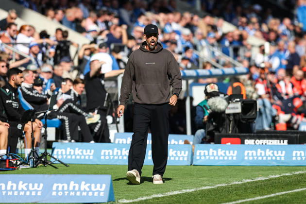 Coach Sandro Wagner, Hannover 96, 2nd Bundesliga, 2026–2027 Season, 1. FC Magdeburg vs. Hannover 96 at the Avnet Arena in Magdeburg; soccer, man, men, Germany, October 10, 2026