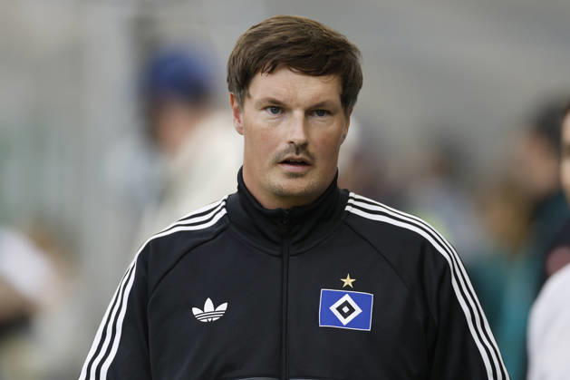 Coach Merlin Polzin of HSV in action during the Bundesliga match between TSG 1899 Hoffenheim and Hamburger SV at the PreZero Arena in Sinsheim, Germany, on October 10, 2026, Sinsheim, Germany, on October 10, 2026. DFB and DFL regulations prohibit any use of photographs as image sequences and or quasi-video, Copyright: HMBxMedia xHeikoxBecker