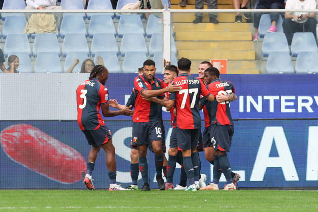 GenoaÕs Milutin Osmajic celebrates after scoring a goal for his team during the Serie A soccer match between Genoa and Fiorentina at the Luigi Ferraris Stadium in Genoa, Italy - Saturday, October 10, 2026. - Soccer . Copyright: xTanoxPecoraro LaPressex