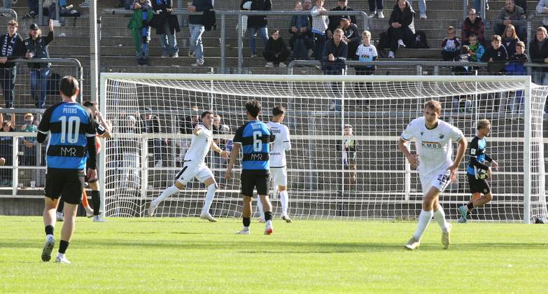 October 10, 2026 xmgoodx Frankfurt am Main, PSD Bank Arena, Regionalliga Southwest, 2026–2027 Season, FSV Frankfurt vs. SV Sandhausen, Celebration after Mert Tasdelen s goal to make it 1–2 for Sandhausen