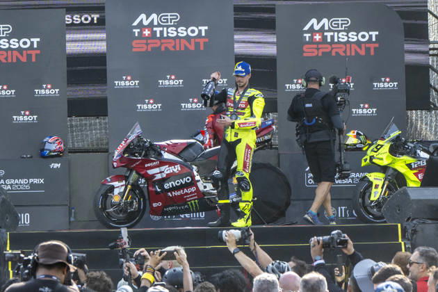 MOTO - MOTO GP - GRAND PRIX OF INDONESIA 2026 DI GIANNANTONIO Fabio (ita), Pertamina Enduro VR46 Racing Team, Ducati Desmosedici GP26, podium, portrait during the 2026 MotoGP Pertamina Grand Prix of Indonesia on the Mandalika circuit from October 9 to 11, at West Nusa Tenggara, Indonesia - West Nusa TenggaraIndonesia Copyright: xGIGIxSOLDANOx