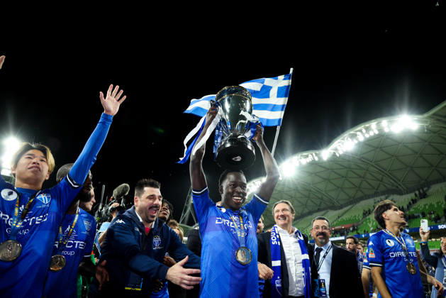 October 10, 2026, Melbourne, Victoria, Australia: MELBOURNE, AUSTRALIA - OCTOBER 10: South Melbourne FC celebrates after defeating Melbourne Victory FC in the 2026 Hahn Australia Cup Final at AAMI Park on October 10, 2026 in Melbourne, Australia. South Melbourne FC V Melbourne Victory FC - Australia Cup 2026 Final - ZUMAp121 20261010_zsp_p121_023 Copyright: xChrisxPutnamx