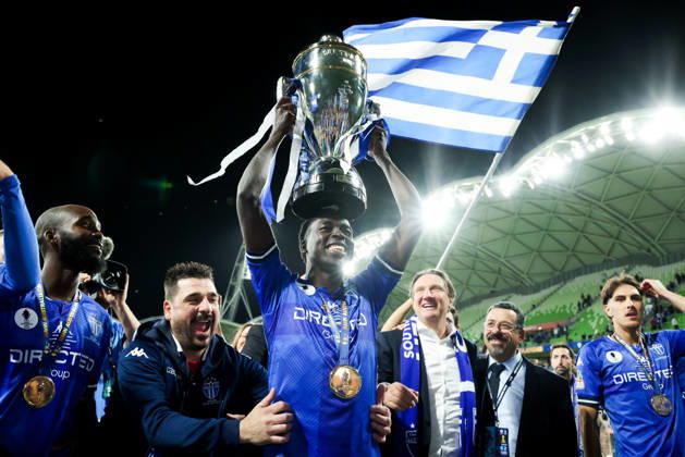 October 10, 2026, Melbourne, Victoria, Australia: MELBOURNE, AUSTRALIA - OCTOBER 10: South Melbourne FC celebrates after defeating Melbourne Victory FC in the 2026 Hahn Australia Cup Final at AAMI Park on October 10, 2026 in Melbourne, Australia. South Melbourne FC V Melbourne Victory FC - Australia Cup 2026 Final - ZUMAp121 20261010_zsp_p121_024 Copyright: xChrisxPutnamx