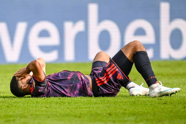 Ismael Saibari of FC Bayern Munich lies injured on the ground during the Bundesliga match between FC Augsburg and FC Bayern Munich, WWK Arena on October 10, 2026, in Augsburg, Germany. Photo by Harry Langer, DeFodi Images. Ismael Saibari of FC Bayern Munich lies injured on the ground during the Bundesliga match between FC Augsburg and FC Bayern Munich at WWK Arena on October 10, 2026, in Augsburg, Germany. Photo by Harry Langer, DeFodi Images. DFB and DFL regulations prohibit any use of photographs as image sequences and or quasi-video. Photo by Harry Langer, DeFodi Images. DFB and DFL regulations prohibit any use of photographs as imSEQUENCES AND OR QUASI-VIDEO