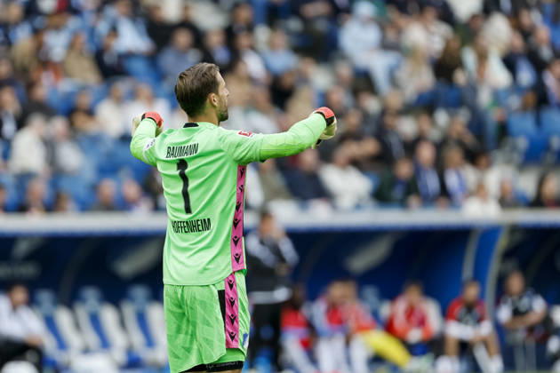 Oliver Baumann, TSG Hoffenheim, 01, facial expressions, emotion, Germany, soccer, Bundesliga 1, Matchday 5, 2026–2027, TSG Hoffenheim vs. Hamburger SV, October 10, 2026, Sinsheim SNP Arena, Germany Copyright: xGrantxHubbsx