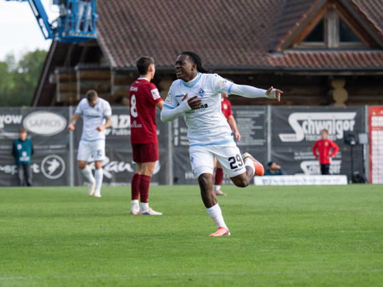 Goal to make it 1–4 by Nolan Muteba N Tumba, SV Waldhof Mannheim, 29 goal celebrations, GER, Soccer, SG Sonnenhof Grossaspach vs. SV Waldhof Mannheim, 3rd Division, Matchday 8, Aspach, 2026–2027 season, October 10, 2026, Germany, Soccer, SG Sonnenhof Grossaspach vs. SV Waldhof Mannheim, 3rd Division, Matchday 8, Aspach, 2026–2027 season, October 10, 2026, Aspach Copyright: xCarstenxSchweringx EP_CSG