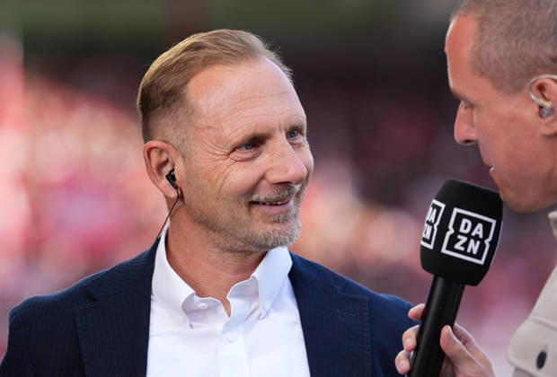 Mauro Lustrinelli, head coach of 1. FC Union Berlin, gives an interview before kickoff (GER), 1. FC Union Berlin vs. SV Elversberg, Bundesliga 1, Matchday 5, 2026–27 season, Stadion An der Alten Foersterei, Berlin, October 10, 2026. DFL regulations prohibit any use of photographs as image sequences and or quasi-video. 1 FC Union Berlin vs. SV Elversberg, 1st Bundesliga, Matchday 5, 2026–27 season, October 10, 2026, Berlin Copyright: xEibner-Pressefoto ScottxColemanx EP_SCN