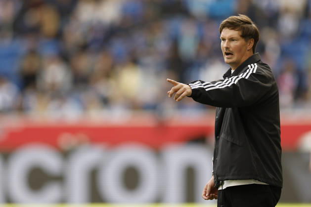Coach Merlin Polzin of HSV in action during the Bundesliga match between TSG 1899 Hoffenheim and Hamburger SV at the PreZero Arena in Sinsheim, Germany, on October 10, 2026, Sinsheim, Germany, on October 10, 2026. DFB and DFL regulations prohibit any use of photographs as image sequences and or quasi-video, Copyright: HMBxMedia xHeikoxBecker