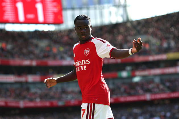 Arsenal gegen Leeds United, 10. Oktober 2026, London, Premier League, Fußball, Arsenal gegen Leeds United, Bukayo Saka von Arsenal, Foto: Charlotte Wilson, Offside, London, Großbritannien Copyright: xCharlottexWilsonx xOffsidexOffside