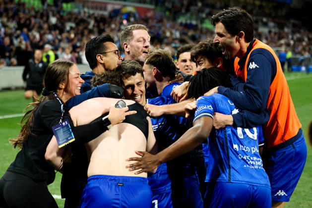 October 10, 2026, Melbourne, Victoria, Australia: MELBOURNE, AUSTRALIA - OCTOBER 10: Maximillian Mikkola celebrates scoring in the Australia Cup Final match between South Melbourne FC and Melbourne Victory FC at AAMI Park on October 10, 2026 in Melbourne, Austr0alia. South Melbourne FC V Melbourne Victory FC - Australia Cup 2026 Final  - ZUMAp121 20261010_zsp_p121_034 Copyright: xChrisxPutnamx