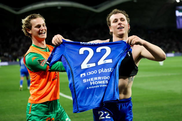 October 10, 2026, Melbourne, Victoria, Australia: MELBOURNE, AUSTRALIA - OCTOBER 10: Maximillian Mikkola celebrates scoring in the Australia Cup Final match between South Melbourne FC and Melbourne Victory FC at AAMI Park on October 10, 2026 in Melbourne, Austr0alia. South Melbourne FC V Melbourne Victory FC - Australia Cup 2026 Final  - ZUMAp121 20261010_zsp_p121_038 Copyright: xChrisxPutnamx