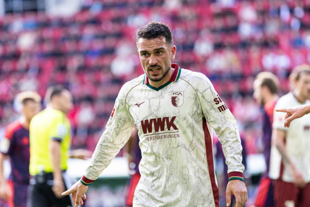 Germany: FC Augsburg vs. FC Bayern Munich, Bundesliga 1, Matchday 5, 2026–27 Season, WWK Arena, Augsburg; Arijon Ibrahimovic, FC Augsburg, 21; portrait photo, portrait, individual shot, portrait, Augsburg, WWK Arena, Bayern, Germany Copyright: xBenedictxChristx