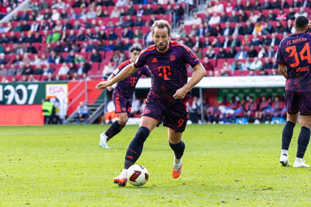 Germany: FC Augsburg vs. FC Bayern Munich, Bundesliga 1, Matchday 5, 2026–27 Season, WWK Arena, Augsburg; Harry Kane, FC Bayern Munich, 9 on the ball, Augsburg, WWK Arena, Bayern, Germany Copyright: xBenedictxChristx
