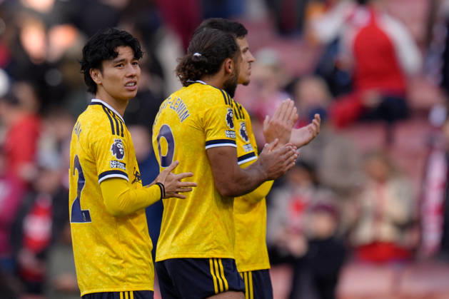 10th October 2026; Emirates Stadium, London, England; Premier League Football, Arsenal versus Leeds United; Ao Tanaka of Leeds United looks dejected at full-time TomxMajor