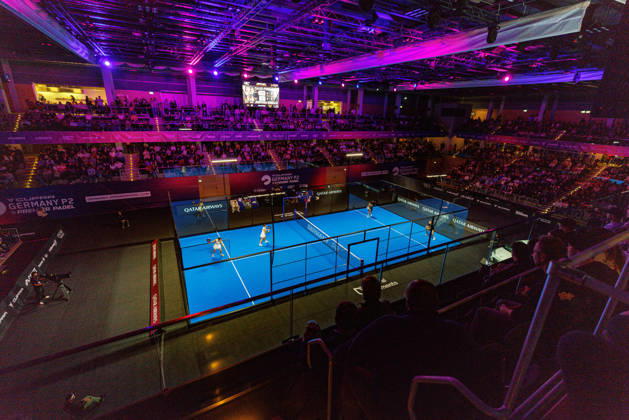 DÜSSELDORF, GERMANY - 10 OCTOBER 2026: Image shows overview of the CUPRA Germany Premier Padel P2 2026 Center Court in CASTELLO Düsseldorf during CUPRA Germany Premier Padel P2 2026 Day 7: Semifinals at CASTELLO Düsseldorf on 10 10 2026 in Düsseldorf, Germany. Germany Copyright: xFröhlichxPascalx