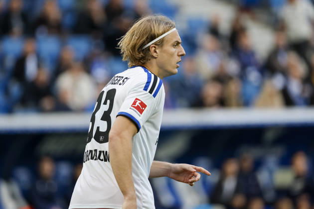 Sebastiaan Bornauw, Hamburger SV, 33, facial expressions, emotion, Germany, soccer, Bundesliga 1, Matchday 5, 2026–2027, TSG Hoffenheim vs. Hamburger SV, October 10, 2026, Sinsheim SNP Arena, Germany Copyright: xGrantxHubbsx