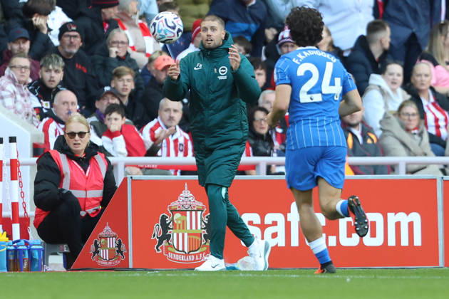 10th October 2026; Stadium of Light, Sunderland, England; Premier League Football, Sunderland versus Brighton and Hove Albion; Brighton and Hove Albion manager Fabian Hurzeler DavexLofthouse