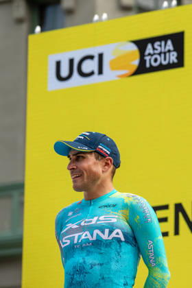 Tour De Kyushu Stage Finishes In Fukuoka s Tenjin For The First Time Matteo Malucelli of XDS Astana Team wins Stage 1 of the Mynavi Tour de Kyushu 2026 at the finish line on Tenjin Bridge in Fukuoka, Japan, on October 10, 2026. The Italian won the 152.0-kilometer Saga-Fukuoka stage in 3 hours 9 minutes 51 seconds, ahead of Luke Mudgway (Li Ning Star) and Alessio Delle Vedove (XDS Astana Team), and took the general and points classification leads. It was the first time the race finished in Tenjin, the commercial heart of Fukuoka, where a parade, stage events and food stalls marked the day. The race, first held in 2023 and part of the UCI Asia Tour (2.1 category), runs October 9-12 through six Kyushu prefectures under the official title We stand with Kumamoto. Mynavi Tour de Kyushu 2026, adopted to support areas affected by the Kumamoto earthquake. Fukuoka Japan  Copyright: xRyoxChix originalFilename:zhi-tourdeky261010_npQiH