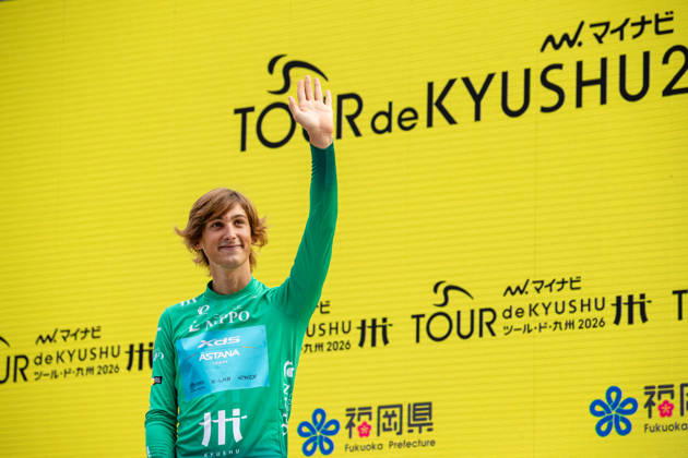 Tour De Kyushu Stage Finishes In Fukuoka s Tenjin For The First Time Matteo Malucelli of XDS Astana Team wins Stage 1 of the Mynavi Tour de Kyushu 2026 at the finish line on Tenjin Bridge in Fukuoka, Japan, on October 10, 2026. The Italian won the 152.0-kilometer Saga-Fukuoka stage in 3 hours 9 minutes 51 seconds, ahead of Luke Mudgway (Li Ning Star) and Alessio Delle Vedove (XDS Astana Team), and took the general and points classification leads. It was the first time the race finished in Tenjin, the commercial heart of Fukuoka, where a parade, stage events and food stalls marked the day. The race, first held in 2023 and part of the UCI Asia Tour (2.1 category), runs October 9-12 through six Kyushu prefectures under the official title We stand with Kumamoto. Mynavi Tour de Kyushu 2026, adopted to support areas affected by the Kumamoto earthquake. Fukuoka Japan  Copyright: xRyoxChix originalFilename:zhi-tourdeky261010_nps0A