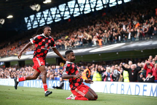 10th October 2026; Portman Road, Ipswich, Suffolk, England; Premier League Football, Ipswich Town versus Fulham; Ryan Sessegnon of Fulham celebrates scoring a goal in the 54th minute to make it 0-1 AndyxSkinner