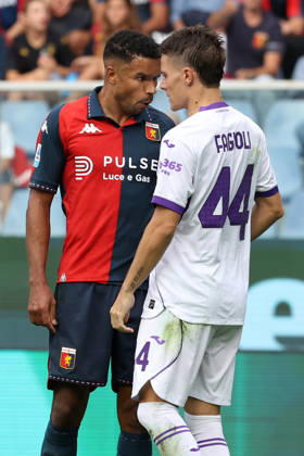 Foto IPP ACGE Genova 10 10 2026 Campionato Serie A 2025 2026 Genoa-Fiorentina nella foto: Junior Walter Messias, Nicolò Fagioli Italy Photo Press World Copyright Genova italy Italia ITALY Copyright: xR4924_italyphotopressx