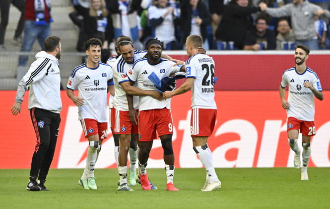 GOAL: 2-2 Terem Moffi, Hamburger SV (HSV) 09 Goal celebration: Miro Muheim, Hamburger SV (HSV) 28 Kofi Amoako, Hamburger SV (HSV) 22 Yussuf Poulsen, Hamburger SV (HSV) 15 Fabio Vieira, Hamburger SV (HSV) 20 Nicolas Capaldo, Hamburger SV (HSV) 24 TSG 1899 Hoffenheim vs. Hamburger SV (HSV) 10 10 2026 DFL regulations prohibit any use of photographs as image sequences and or quasi-video. TSG 1899 Hoffenheim vs. Hamburger SV (HSV)