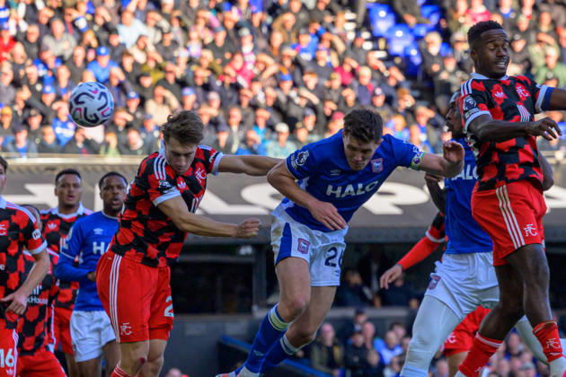 IPSWICH, ENGLAND OCTOBER 10 - Dara O Shea of Ipswich Town scores the team s second goal to make score 2-1 during the Premier League game between Ipswich Town and Fulham at Portman Road on October 10, 2026 in Ipswich, England. (Photo by Keeran Marquis Sports Press Photo) Copyright: xKeeranxMarquis SPPx Sportspressphoto_SPR250908