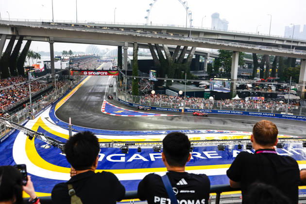 F1 - SINGAPORE GRAND PRIX 2026 Safety car, rain, pluie, during the 2026 Formula 1 Singapore Grand Prix, 17th round of the 2026 Formula One World Championship, WM, Weltmeisterschaft from October 9 to 11, 2026 on the Marina Bay Street Circuit, in Singapore, Singapore - SingaporeSingapore  Copyright: xDPPIx